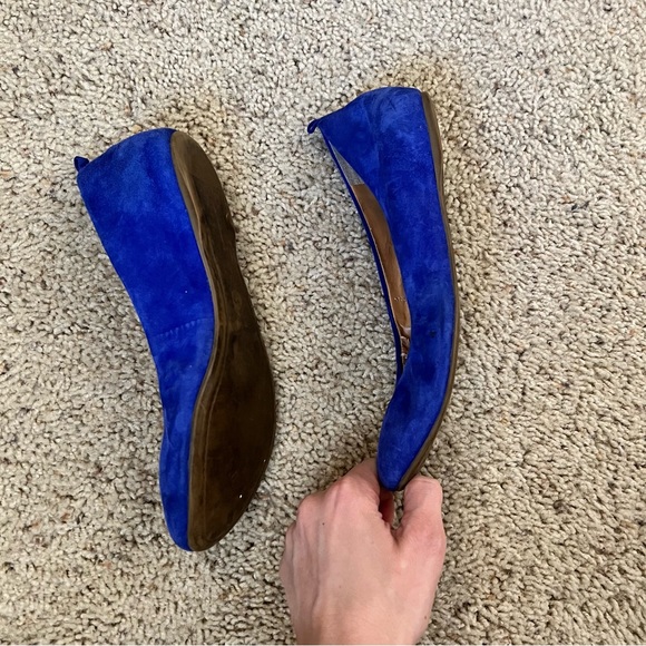 Audrey Brooke Blue Suede Ballet Flats Sz 8 - Picture 3 of 6